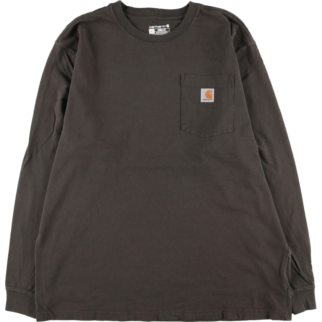 carhartt(カーハート)の古着 カーハート Carhartt Loose Fit 無地ポケットロングTシャツ ロンT メンズL /eaa414547 メンズのトップス(Tシャツ/カットソー(半袖/袖なし))の商品写真