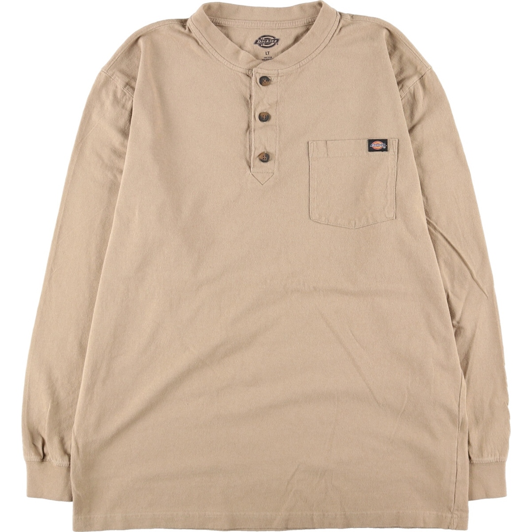 Dickies(ディッキーズ)の古着 ディッキーズ Dickies ヘンリーネック 無地ポケットロングTシャツ ロンT メンズL /eaa438702 メンズのトップス(Tシャツ/カットソー(半袖/袖なし))の商品写真