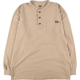 ディッキーズ(Dickies)の古着 ディッキーズ Dickies ヘンリーネック 無地ポケットロングTシャツ ロンT メンズL /eaa438702(Tシャツ/カットソー(半袖/袖なし))