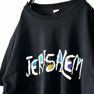 Studio JERUSALEM 太陽 Tシャツ XL ブラック 黒 古着(Tシャツ/カットソー(半袖/袖なし))