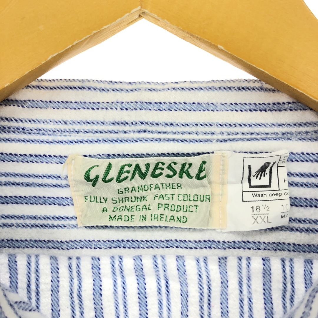 古着 80年代 GLENESKE グランパシャツ アイルランド製 メンズXXL ヴィンテージ /eaa447480 メンズのトップス(シャツ)の商品写真