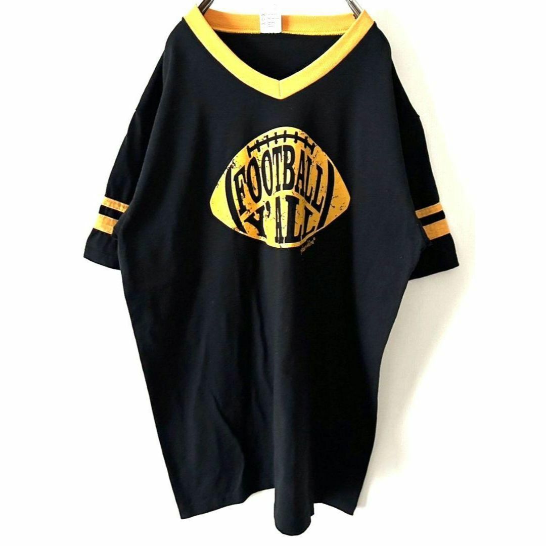 AUGUSTA(オーガスタ)のオーガスタ フットボール Y’ALL Tシャツ L ブラック 黒 古着 メンズのトップス(Tシャツ/カットソー(半袖/袖なし))の商品写真