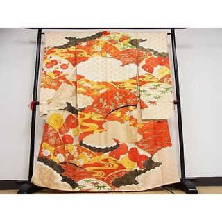 平和屋-こころ店■豪華振袖　駒刺繍　草花文　金彩　正絹　逸品　AAAE3988Bph(振袖)