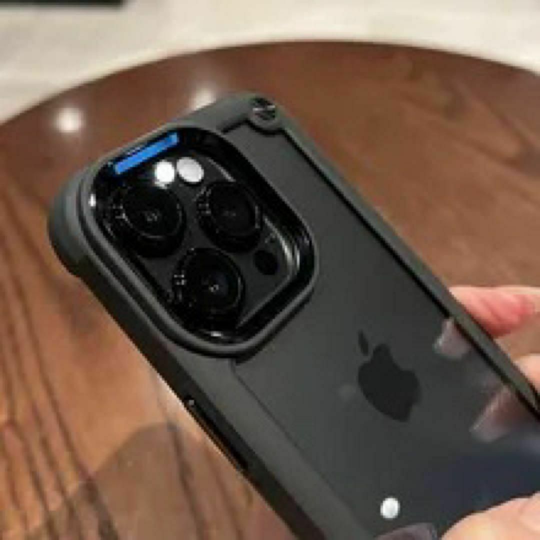 iPhone15ProMaxケース クリア ブラック 耐衝撃　高級感　ブラック スマホ/家電/カメラのスマホアクセサリー(iPhoneケース)の商品写真