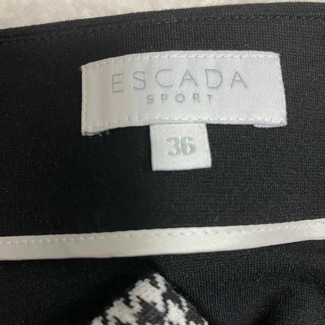 ESCADA(エスカーダ)の【美品】 エスカーダスポーツ 千鳥格子 ストレッチ素材 タイトスカート ブラック レディースのスカート(ミニスカート)の商品写真