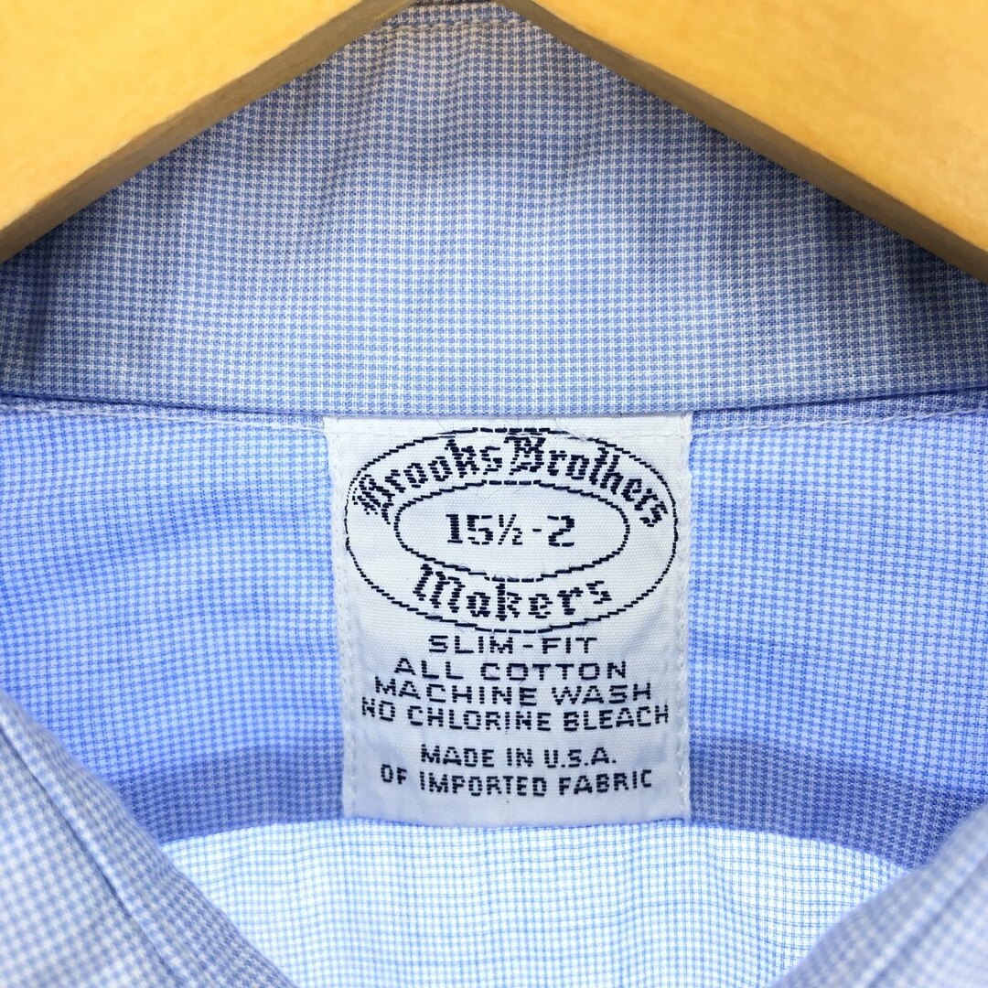 Brooks Brothers(ブルックスブラザース)の古着 ブルックスブラザーズ Brooks Brothers MAKERS 長袖 コットンチェックシャツ USA製 メンズM /eaa447457 メンズのトップス(シャツ)の商品写真