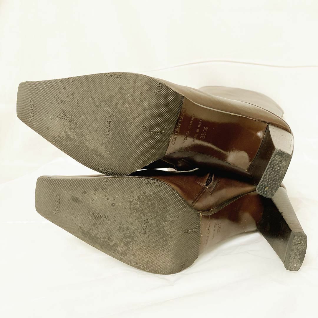 Sergio Rossi(セルジオロッシ)のセルジオロッシSergio Rossi レザーロングブーツ　22.5cm 美品 レディースの靴/シューズ(ブーツ)の商品写真