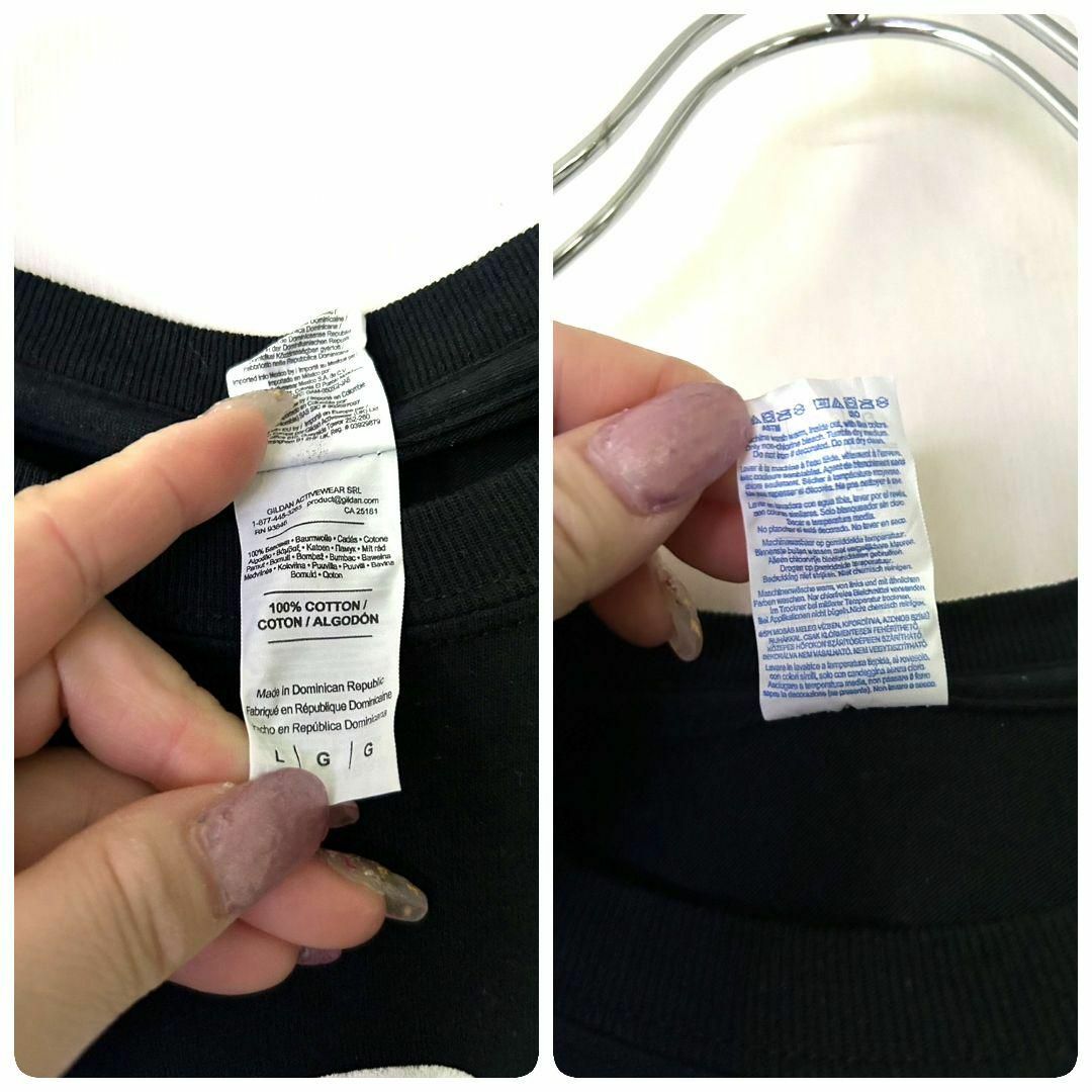 ギルダン ALWAYS THIRSTY Tシャツ L ブラック 黒 古着 メンズのトップス(Tシャツ/カットソー(半袖/袖なし))の商品写真