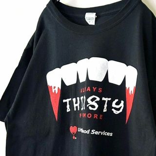 ギルダン ALWAYS THIRSTY Tシャツ L ブラック 黒 古着(Tシャツ/カットソー(半袖/袖なし))