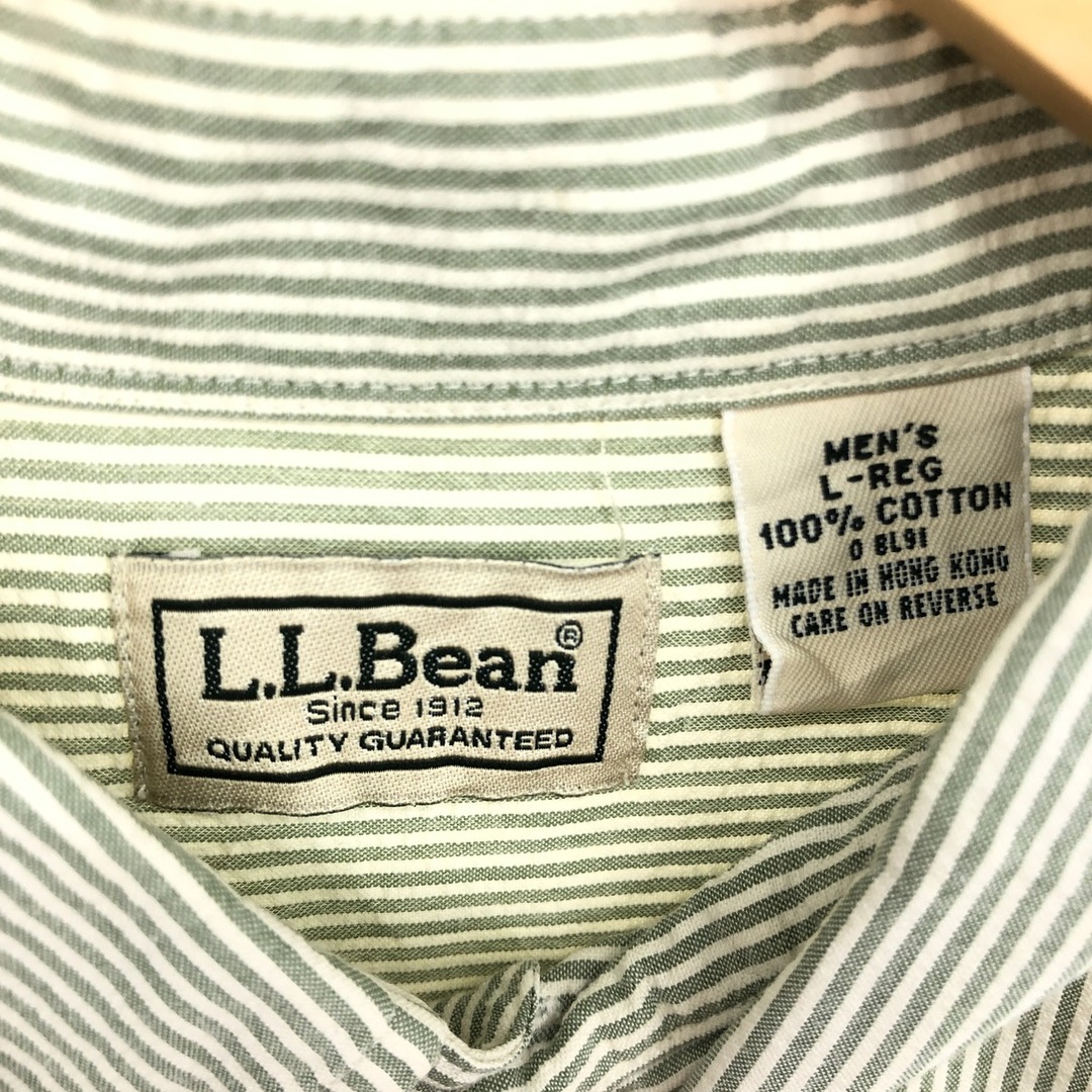 L.L.Bean(エルエルビーン)の古着 00年代 エルエルビーン L.L.Bean シアサッカー 半袖 ボタンダウン ストライプシャツ メンズL /eaa448680 メンズのトップス(シャツ)の商品写真