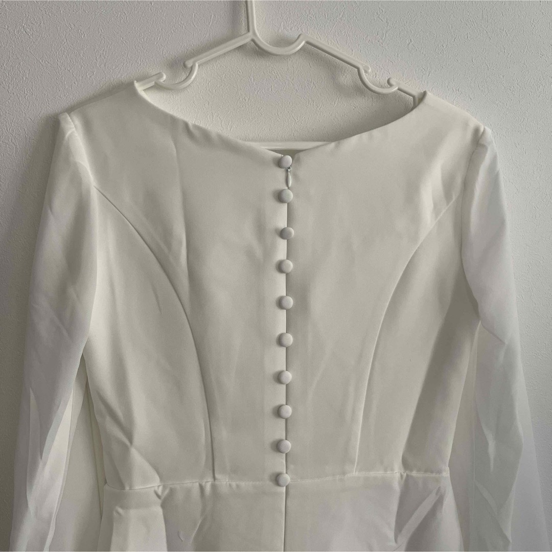 ウェディングドレス ウェディングフォト ドレス 白 ホワイト L 二次会 前撮り レディースのフォーマル/ドレス(ウェディングドレス)の商品写真