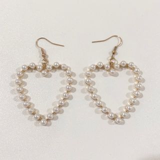 新品未使用！ハート パール ゴールド ピアス(ピアス)