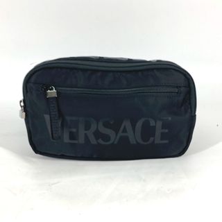 ヴェルサーチ VERSACE ロゴ クロス カバン ショルダーバッグ ベルトバッグ ボディバッグ ナイロン ブラック 美品