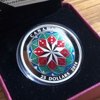 【カナダ銀貨】クリスマスオーナメント 2014 純銀 プルーフ COA&BOX付