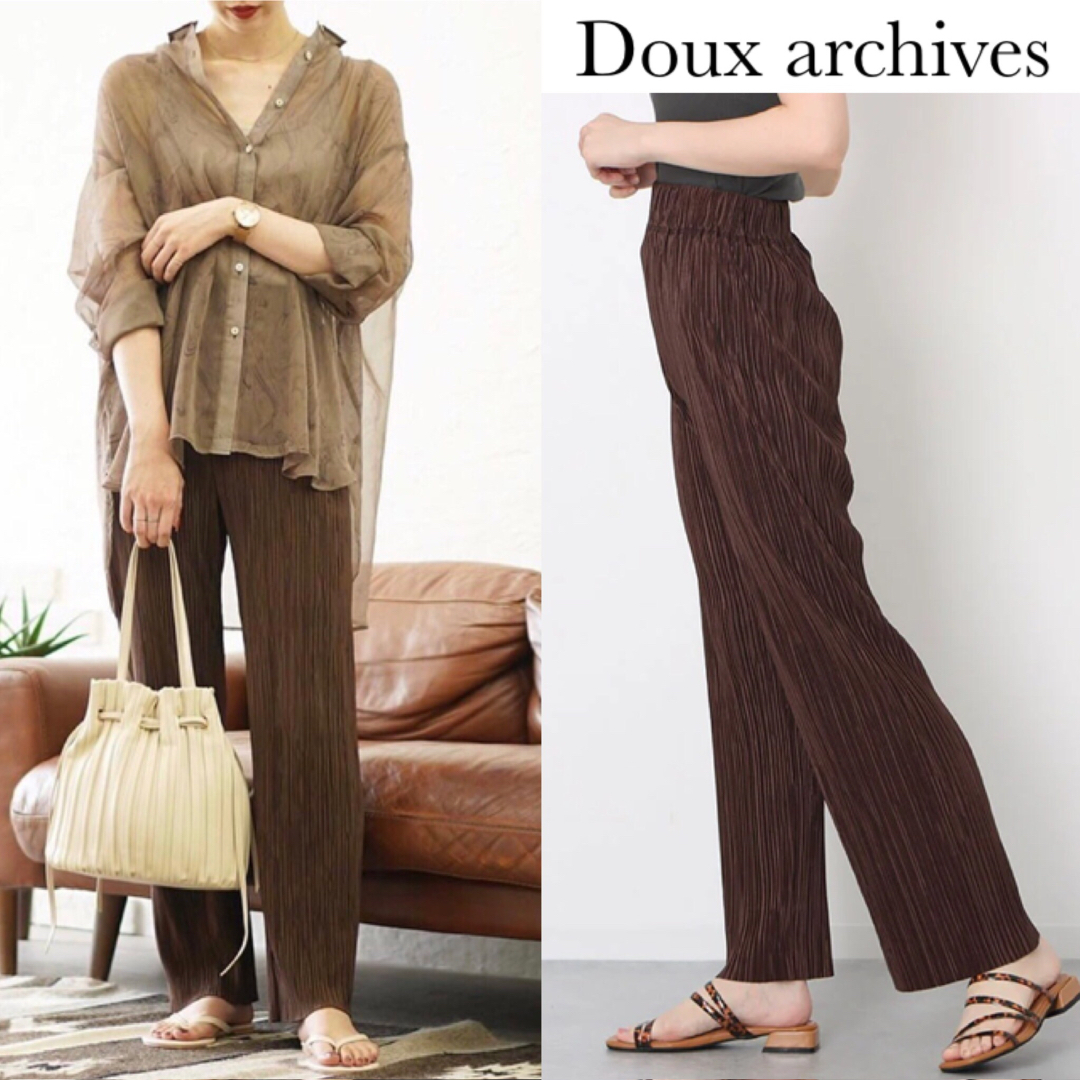 Doux archives(ドゥアルシーヴ)のドゥアルシーヴ ランダム プリーツ  パンツ レディースのパンツ(カジュアルパンツ)の商品写真