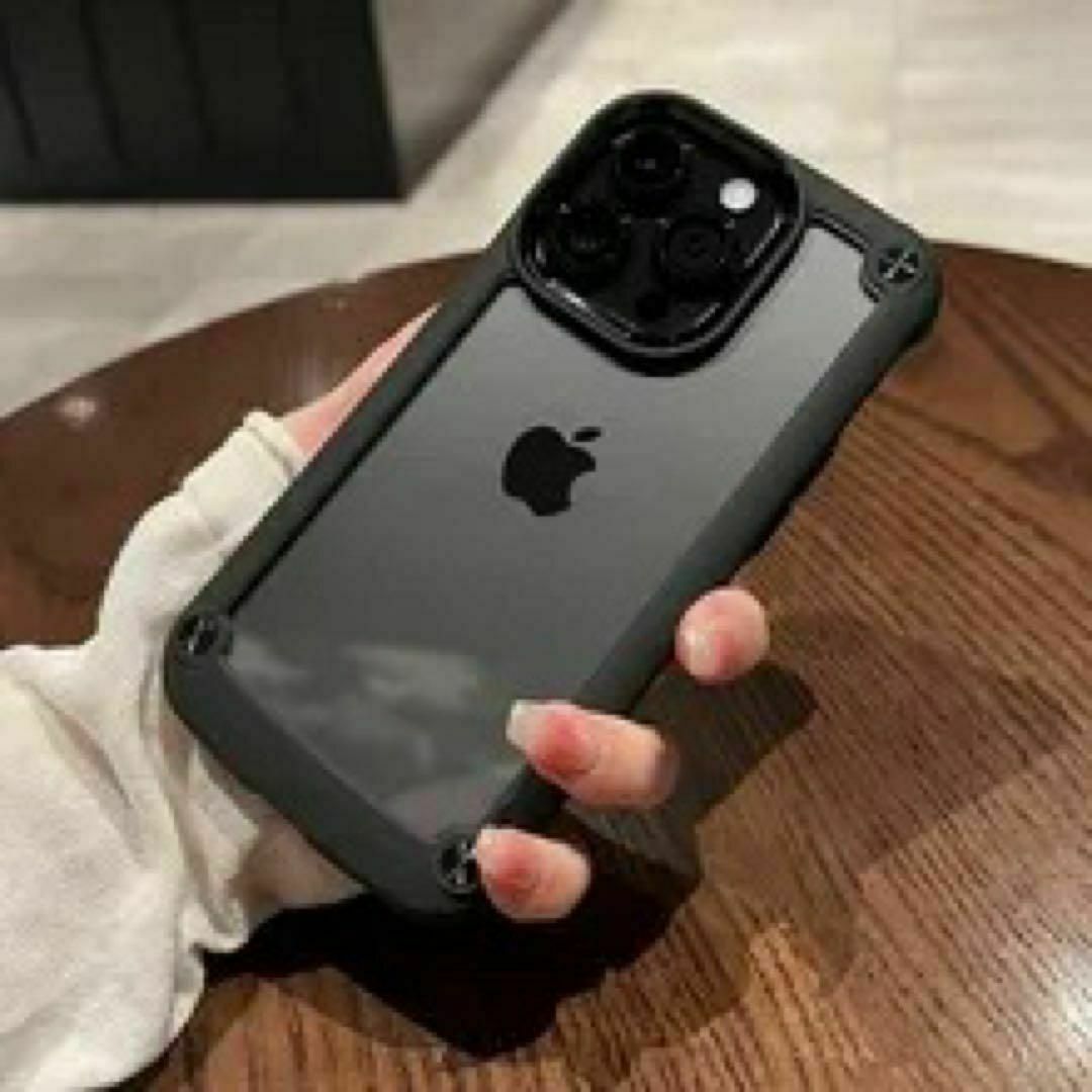 iPhone14ProMaxケース クリア ブラック 耐衝撃　高級感　ブラック スマホ/家電/カメラのスマホアクセサリー(iPhoneケース)の商品写真