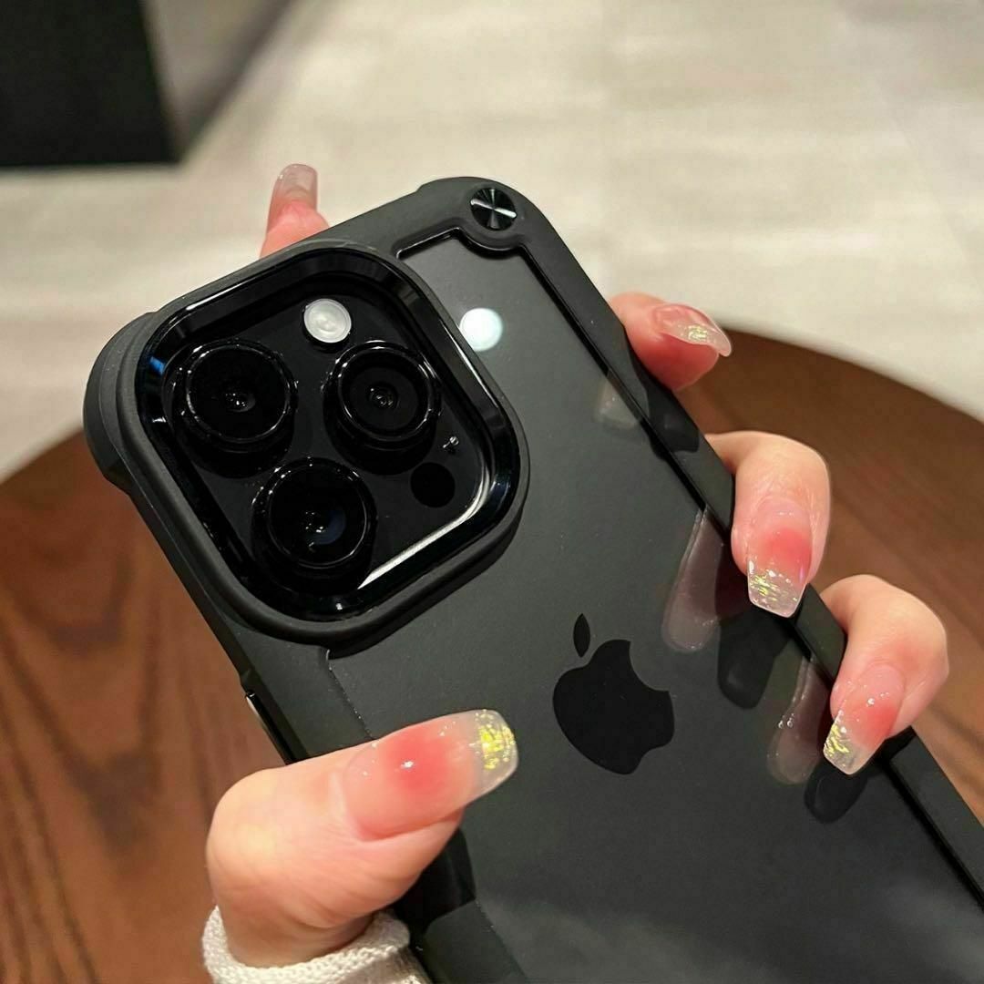 iPhone14Pro ケース クリア ブラック 耐衝撃　高級感　保護　ブラック スマホ/家電/カメラのスマホアクセサリー(iPhoneケース)の商品写真