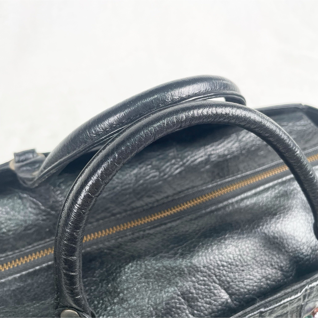 NANAO BAG WORKS クロコダイル 目地染め フラワーモチーフ バッグ レディースのバッグ(ショルダーバッグ)の商品写真