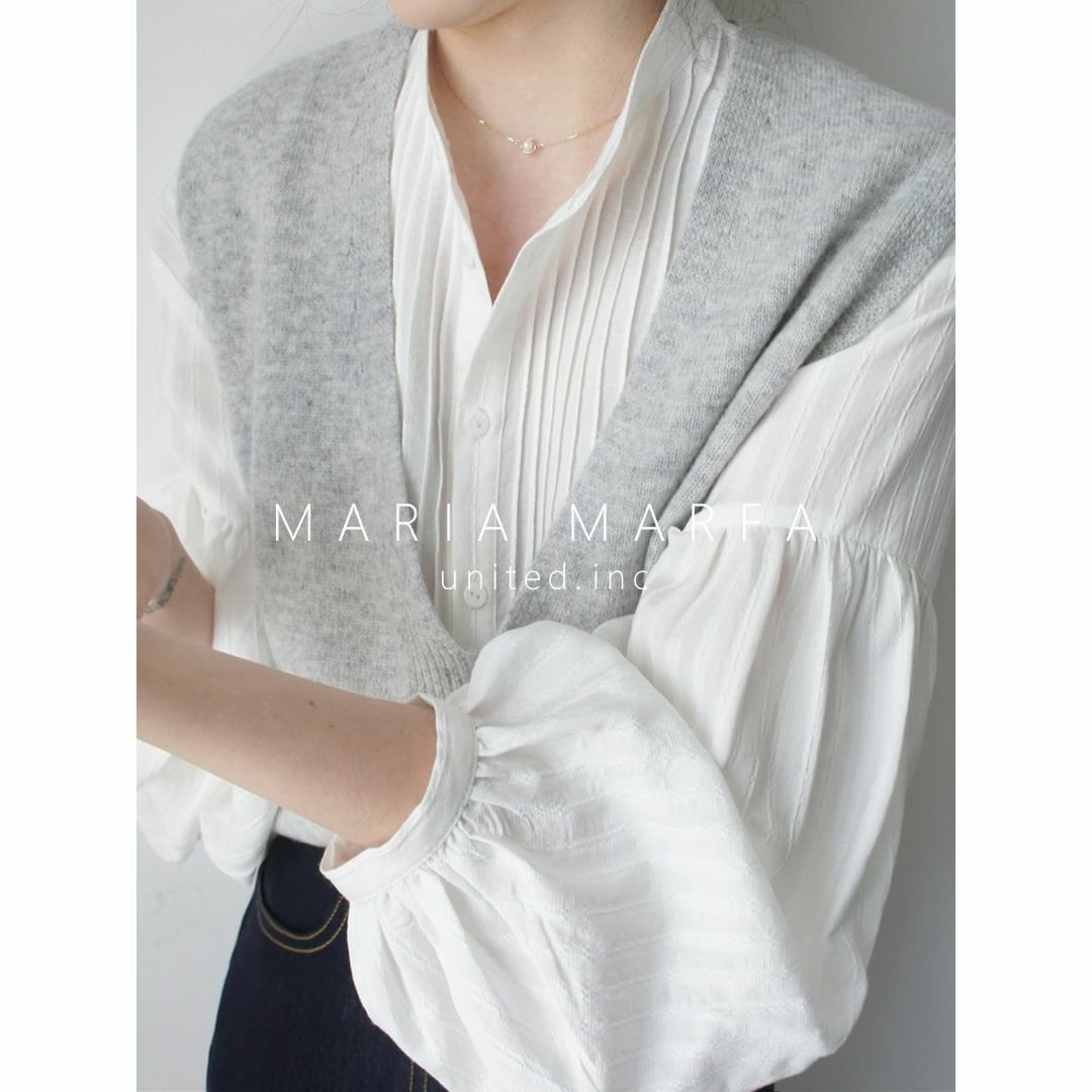 [MARIA MARFA] バルーン袖 ブラウス ストライプ 柄 レディース シ レディースのファッション小物(その他)の商品写真