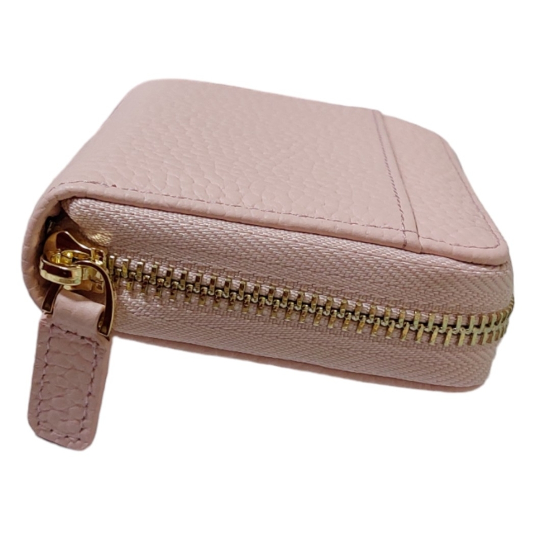 本革財布　二つ折り　ウォレット　スキミング防止　コインスルー　ピンク　プレゼント レディースのファッション小物(財布)の商品写真