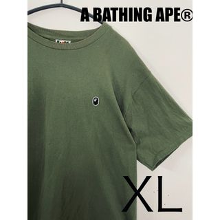 アベイシングエイプ(A BATHING APE)のA BATHING APE tシャツ メンズ　カーキ　ワンポイント(Tシャツ/カットソー(半袖/袖なし))