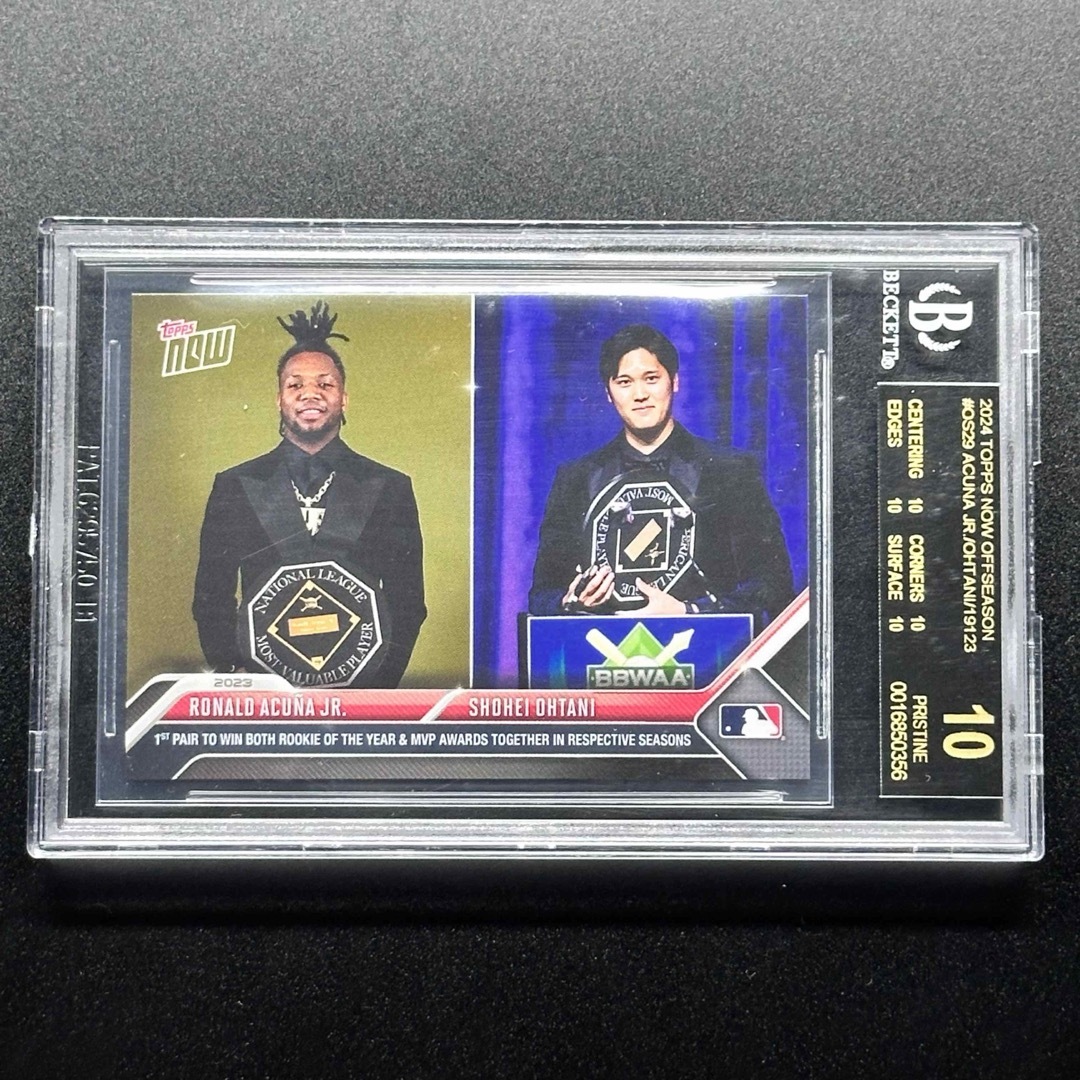 Topps(トップス)のBGS10 ブラックラベル 大谷翔平 アクーニャJr. MVP授賞式 topps エンタメ/ホビーのトレーディングカード(シングルカード)の商品写真