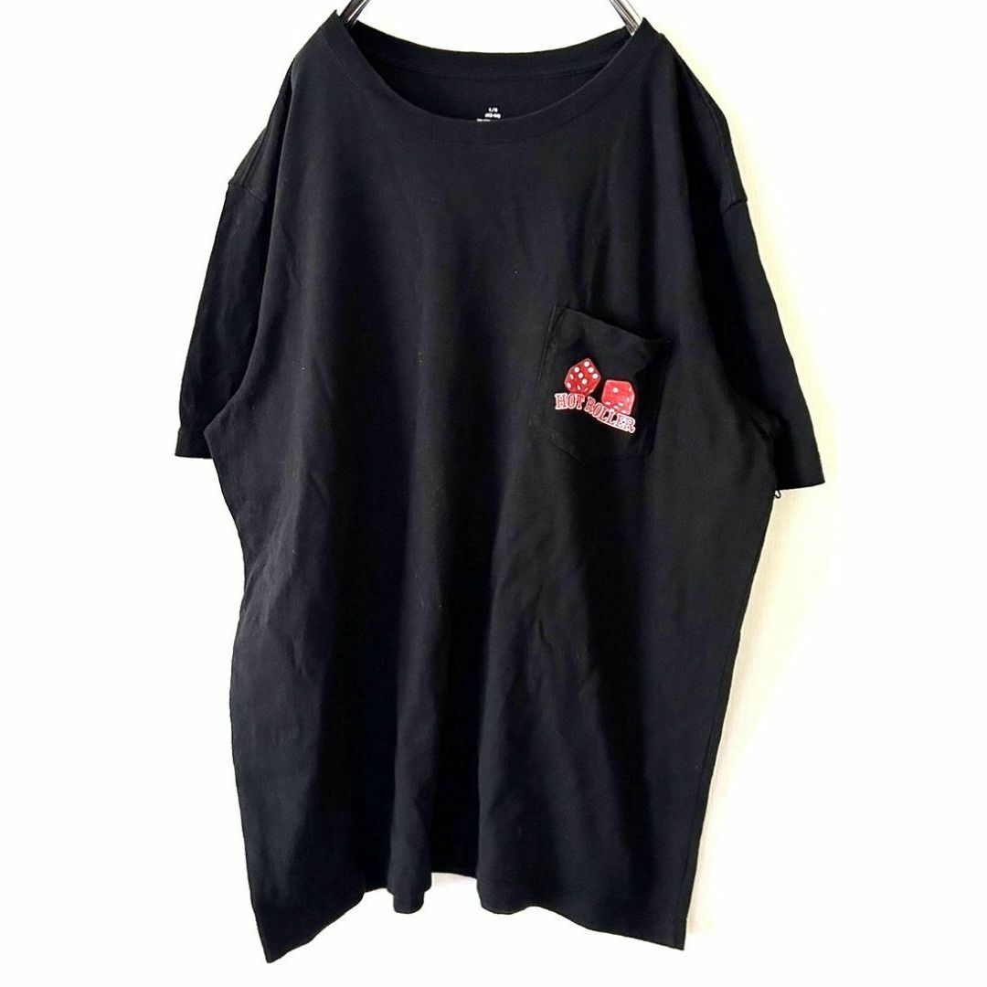 HOT ROLLER ラスベガス ポケット スカルTシャツ L ブラック黒古着 メンズのトップス(Tシャツ/カットソー(半袖/袖なし))の商品写真