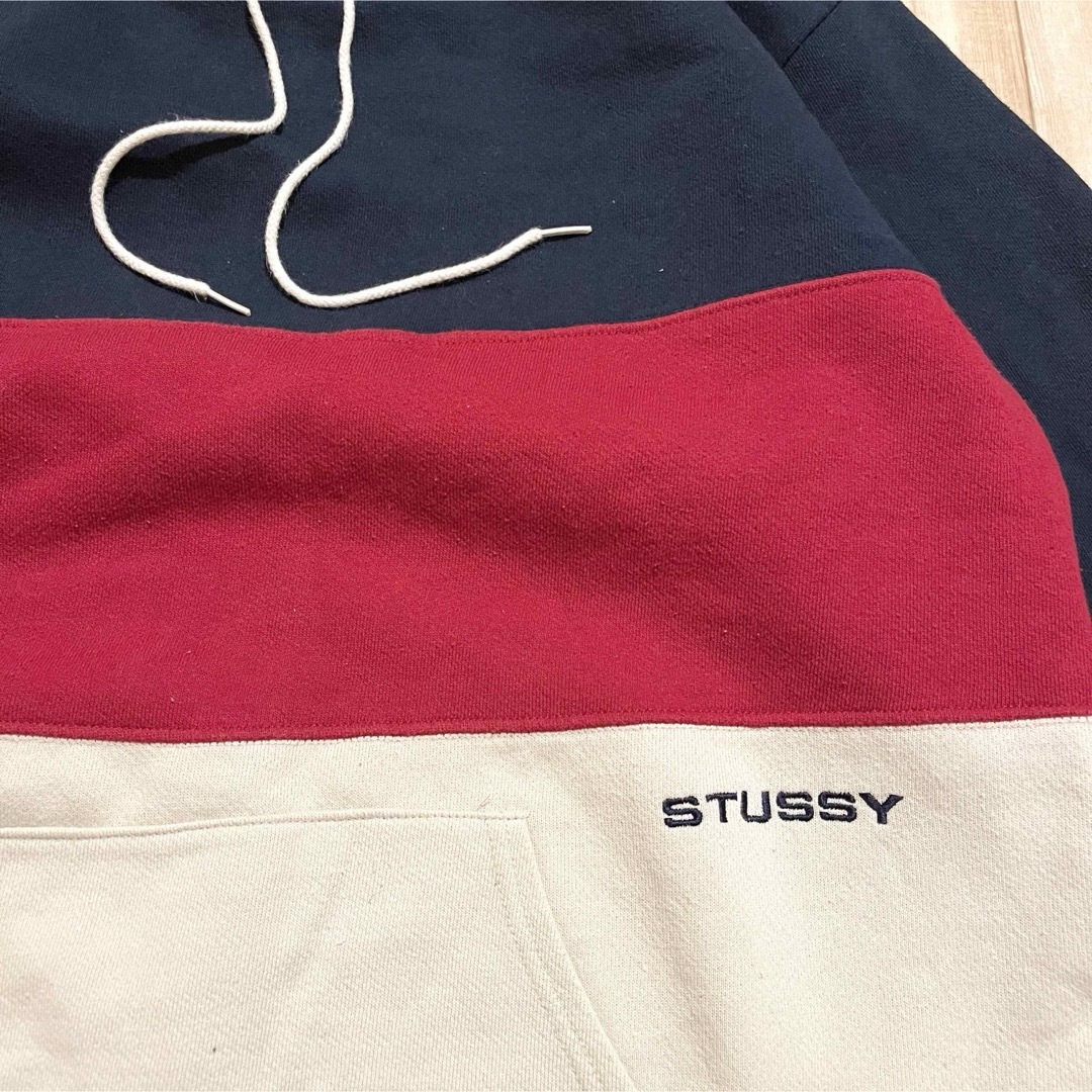 STUSSY(ステューシー)の激レア！1990’s OLD STUSSY “TRICOLOR” HOODIE メンズのトップス(パーカー)の商品写真