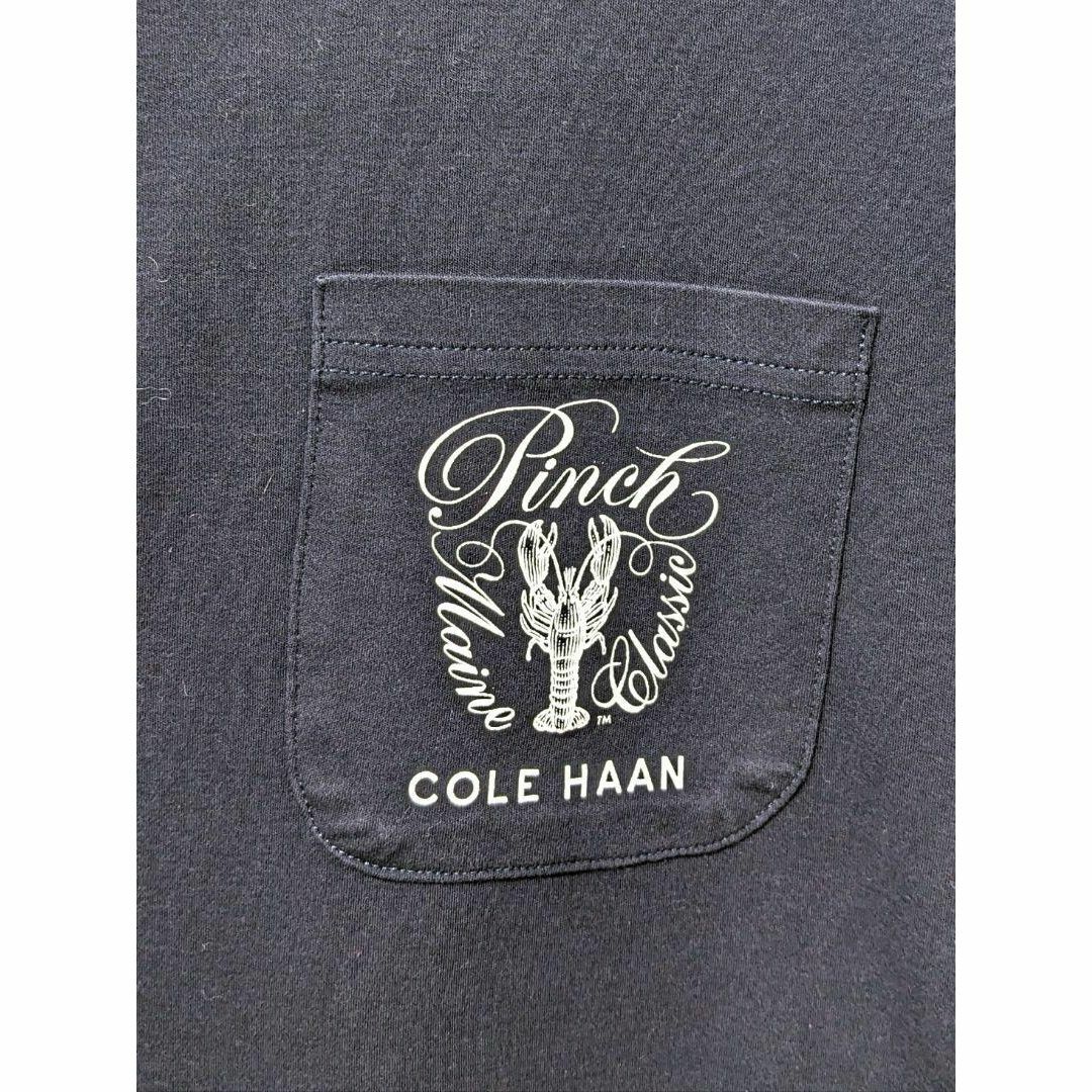 Cole Haan(コールハーン)のピンチコールハーン ロゴ Tシャツ ネイビー 紺色 XL 古着 メンズのトップス(Tシャツ/カットソー(半袖/袖なし))の商品写真