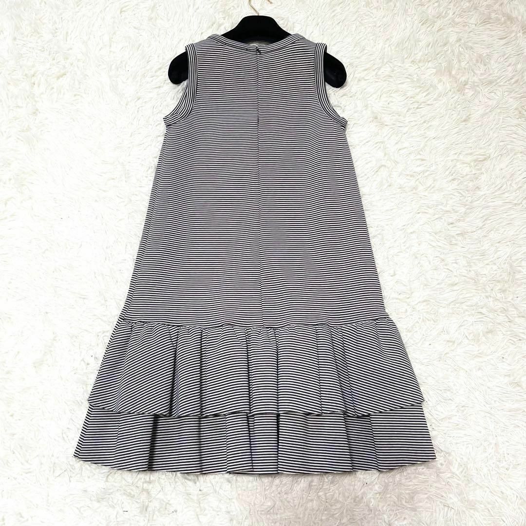 RED VALENTINO(レッドヴァレンティノ)の極美品✨　レッドヴァレンティノ　ボーダー　リボン　ノースリーブワンピース レディースのワンピース(ひざ丈ワンピース)の商品写真