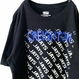 スタジアム CREIGHTON JAYS Tシャツ L ブラック 黒 古着(Tシャツ/カットソー(半袖/袖なし))