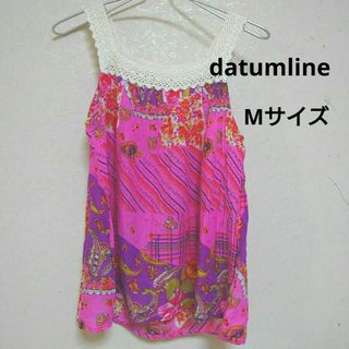 datumline ノースリーブシャツ M インド生地(カットソー(半袖/袖なし))