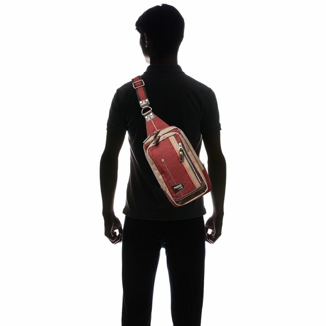 色: レッド[ムスタッシュ] ボディバッグ・ワンショルダー JLG4650 メンズのバッグ(その他)の商品写真