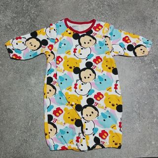 ディズニー(Disney)の【美品】Disney×ツムツム  長袖ロンパース ベビー 新生児(ロンパース)