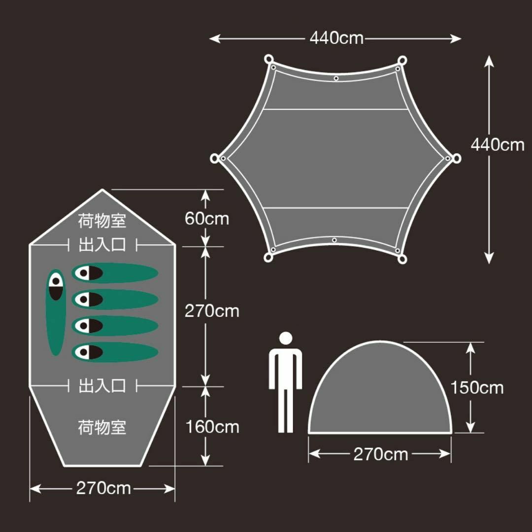 【未使用品】　BLACK PACKAGE エクスギアツールームドームテント スポーツ/アウトドアのアウトドア(テント/タープ)の商品写真