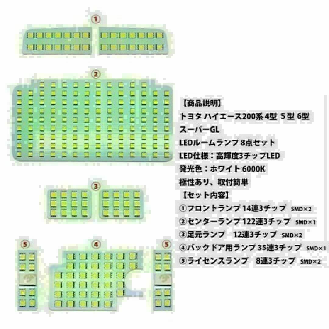 ハイエース LED ルーム 電球色 トヨタ ハイエース200系 4型/5型/6型 自動車/バイクの自動車(汎用パーツ)の商品写真