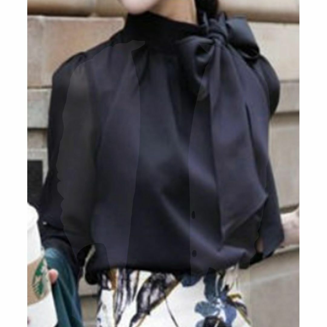 [ドアーズ] ブラウス 立ち襟 リボン シャツ トップス 長袖 エレガント ビジ レディースのファッション小物(その他)の商品写真