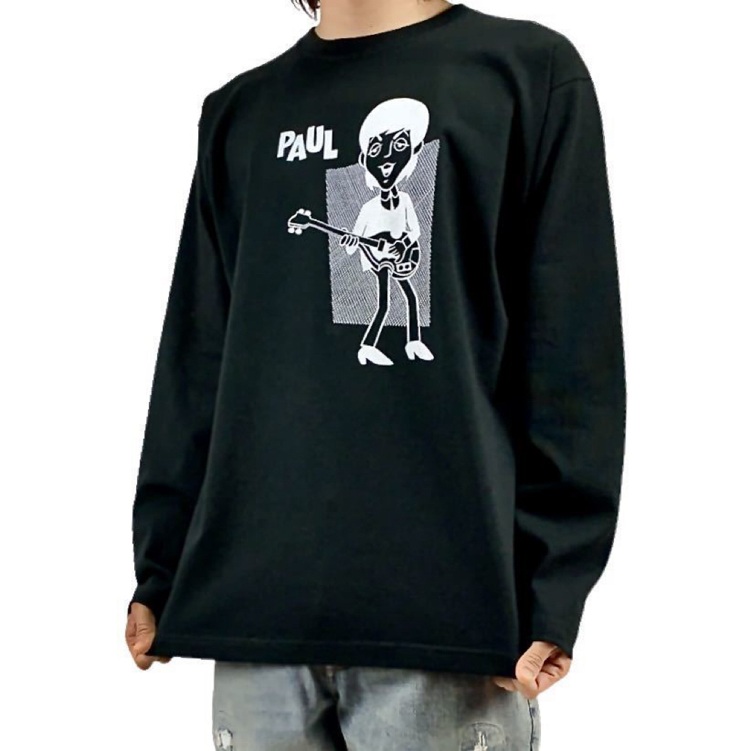 新品 ポールマッカートニー ビートルズ バンド ベーシスト カートゥーン ロンT メンズのトップス(Tシャツ/カットソー(七分/長袖))の商品写真