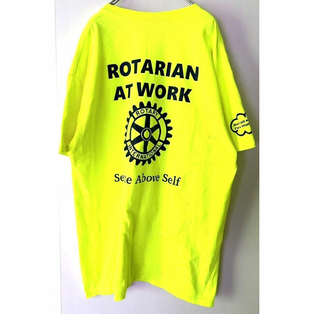 Rotary ROTARIAN AT WORK Tシャツ L イエロー黄色古着 メンズのトップス(Tシャツ/カットソー(半袖/袖なし))の商品写真