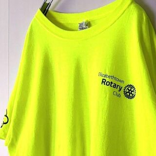 Rotary ROTARIAN AT WORK Tシャツ L イエロー黄色古着(Tシャツ/カットソー(半袖/袖なし))