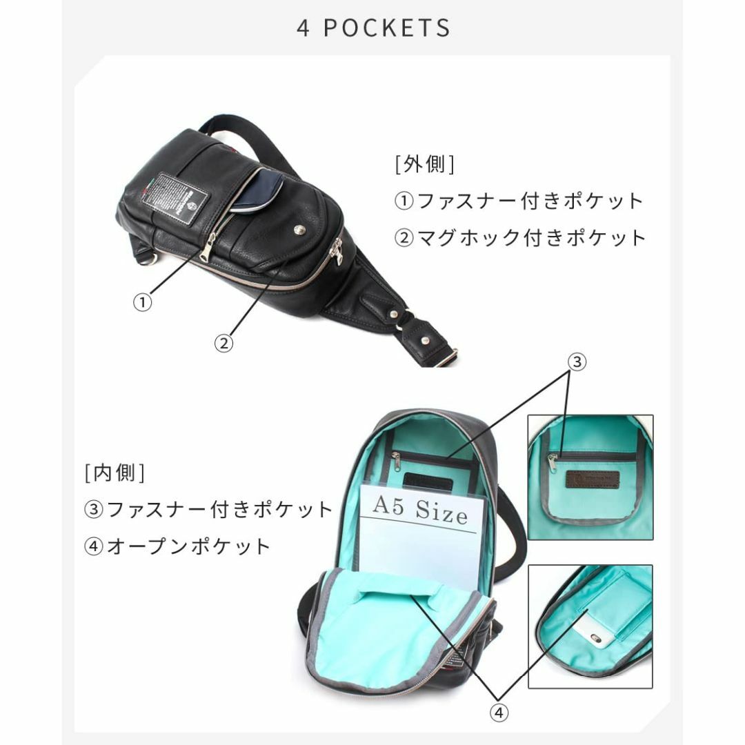 色: ブラック[ビアンキ] ボディバッグ TBPI メンズのバッグ(その他)の商品写真