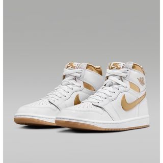 ジョーダン(Jordan Brand（NIKE）)のNIKE エアジョーダン1 レトロ　HIGH OG White and gold(スニーカー)