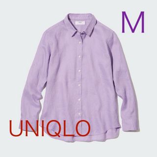 ユニクロ(UNIQLO)のUNIQLO ユニクロ プレミアムリネンシャツ　長袖シャツ　M(シャツ/ブラウス(長袖/七分))