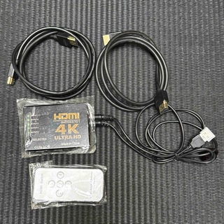 5入力1出力 リモコン付き HDMIセレクター 4K対応（オマケ）(映像用ケーブル)