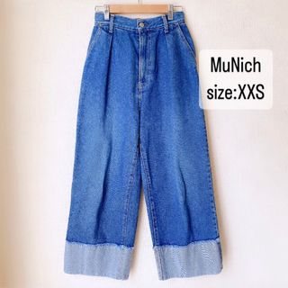 ミューニック(MUNICH)のMuNich   ミューニック　正規品　ロールアップワイドパンツ　デニム　XXS(デニム/ジーンズ)