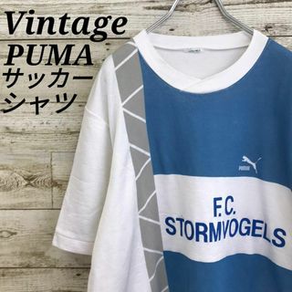 【k5094】ユーロ古着90sプーマ半袖サッカーシャツユニフォームTシャツロゴ(Tシャツ/カットソー(半袖/袖なし))