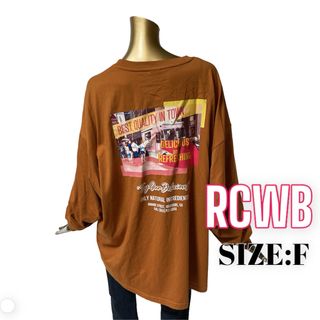 ロデオクラウンズワイドボウル(RODEO CROWNS WIDE BOWL)のRCWB ♥ ロデオ フォトプリント ビッグシルエット オーバー ロンＴ(Tシャツ(長袖/七分))