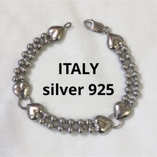 ヴィンテージ(VINTAGE)のヴィンテージ　90s　イタリア製　silver925　ハートブレスレット(ブレスレット/バングル)