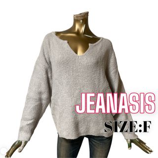 JEANASIS - JEANASIS ♥ シンプル ブラッシュモヘアキーネックニット