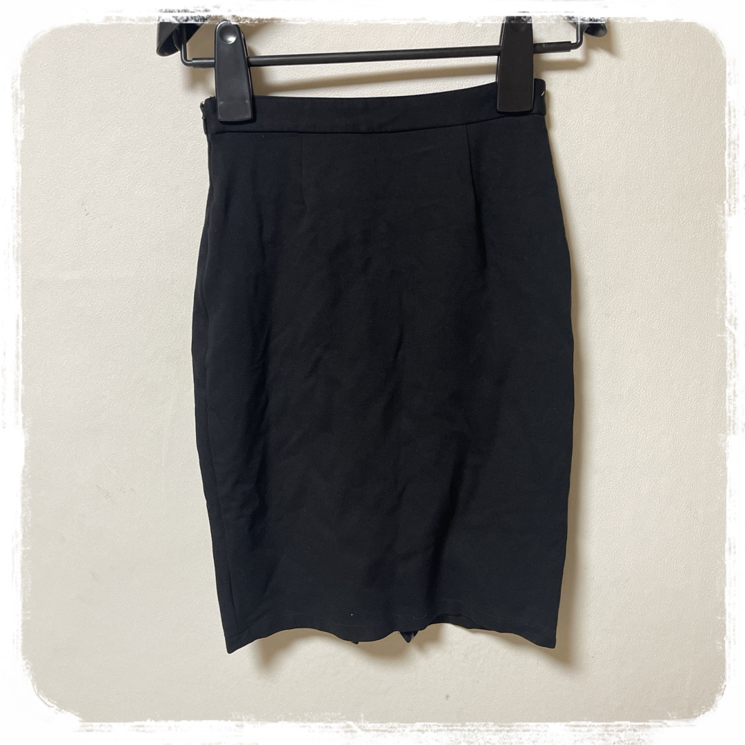 EGOIST(エゴイスト)のEGOIST ♥ フェイクレザー スリット ダブルラインミディスカート レディースのスカート(ひざ丈スカート)の商品写真